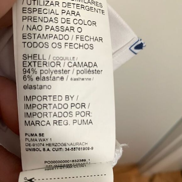 Puma X Skull EUC white/navy blue polo shirt Size Small - Picture 5 of 6